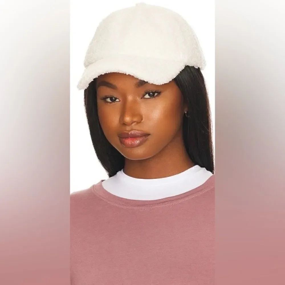 WellBeing + BeingWell White Sherpa Baseball Cap Adjustable Back
